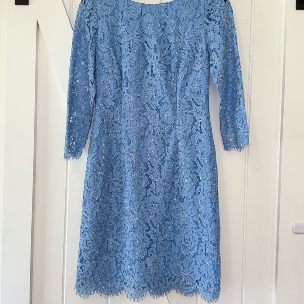 Elegant Blue Lace Dress